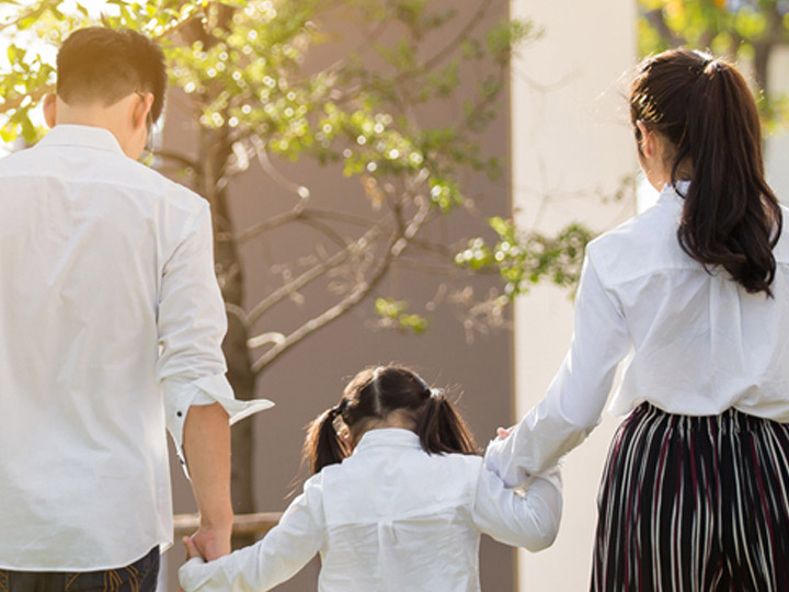 Family holding hands