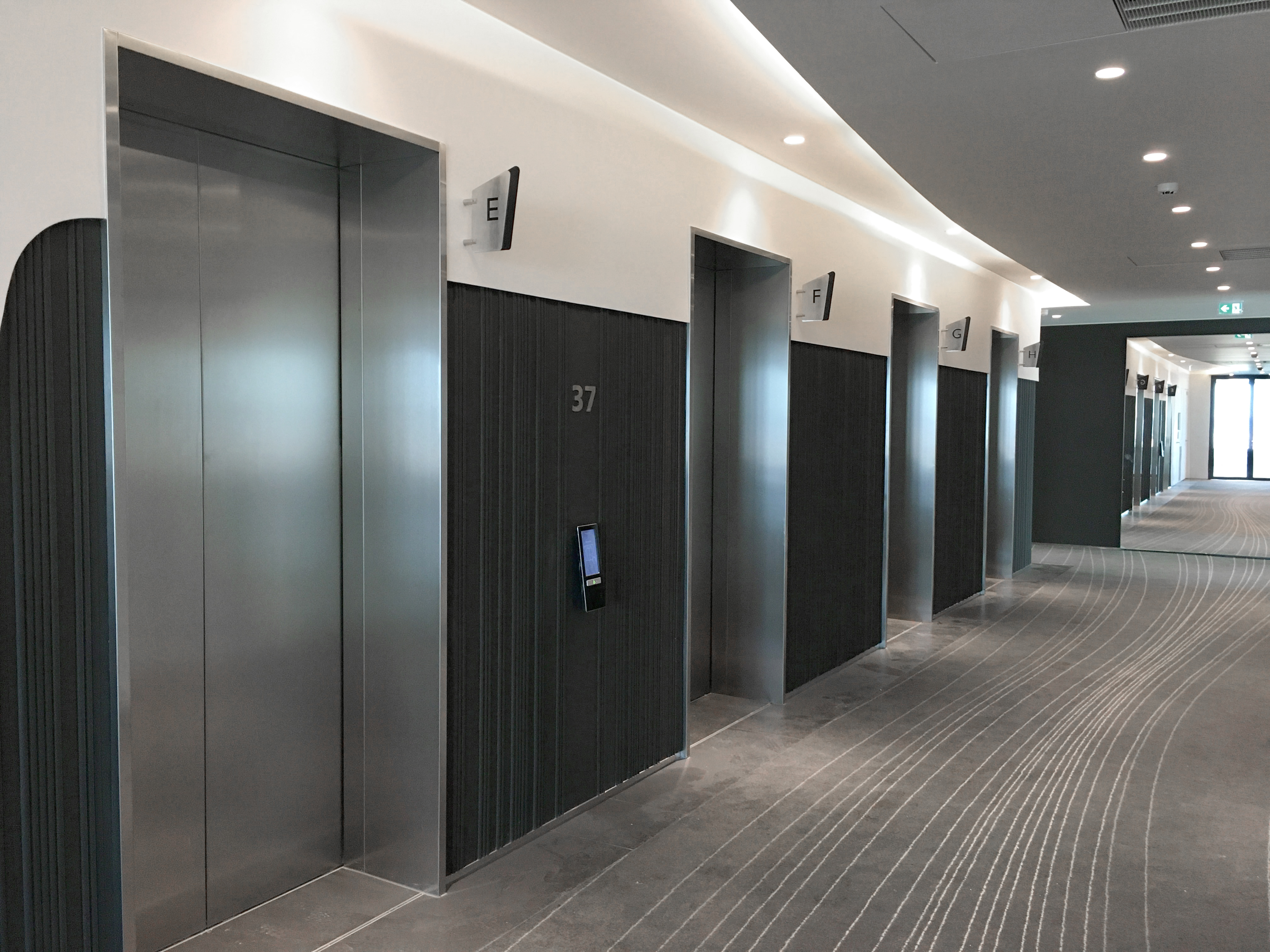 Elevator hall at Alto Tower