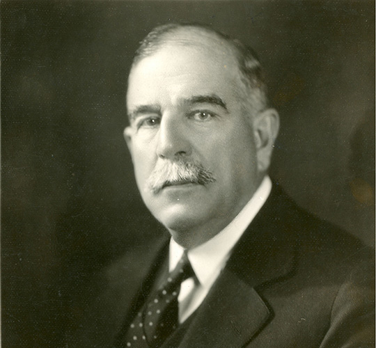 Portrait of William Delavan Baldwin in black & white